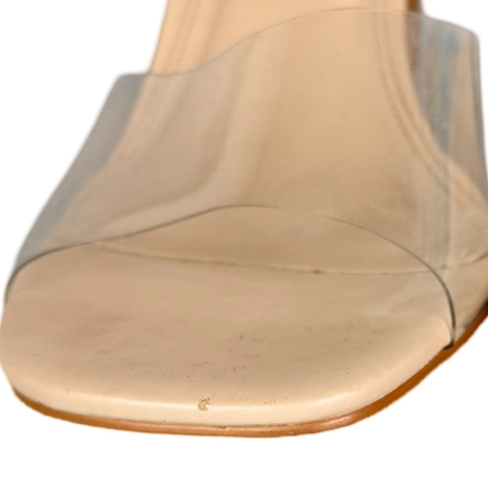 Steve Madden Tolly Clear Lucite High Heel Slip on Open Toe Dress Sandals - Picture 9 of 10